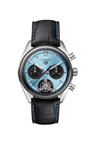 TAG Heuer Carrera Chronograph Tourbillon Glass Box Stainless Steel / Ice Blue